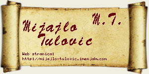 Mijajlo Tulović vizit kartica